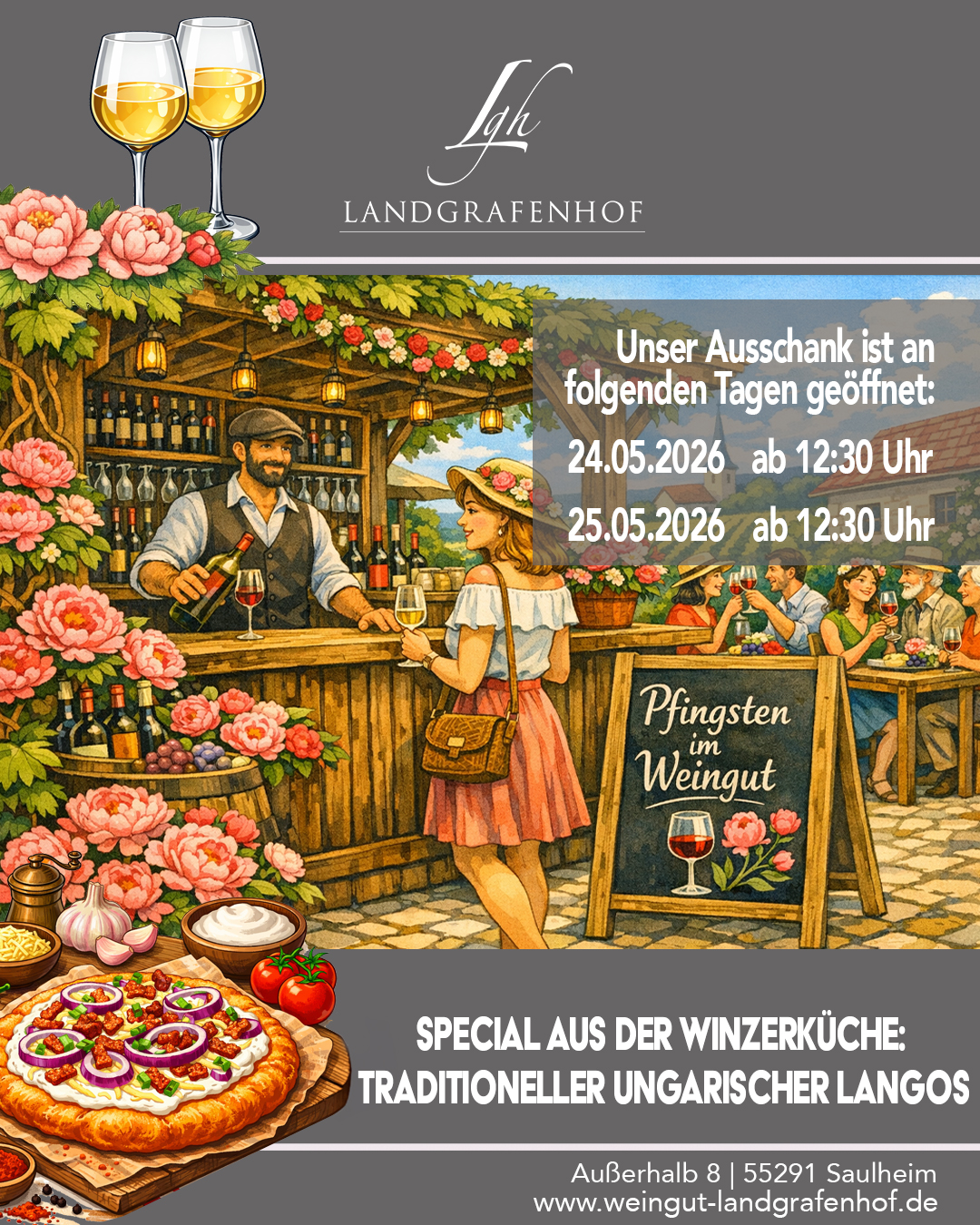 Plakat Pfingst-Ausschank 2026 am Landgrafenhof